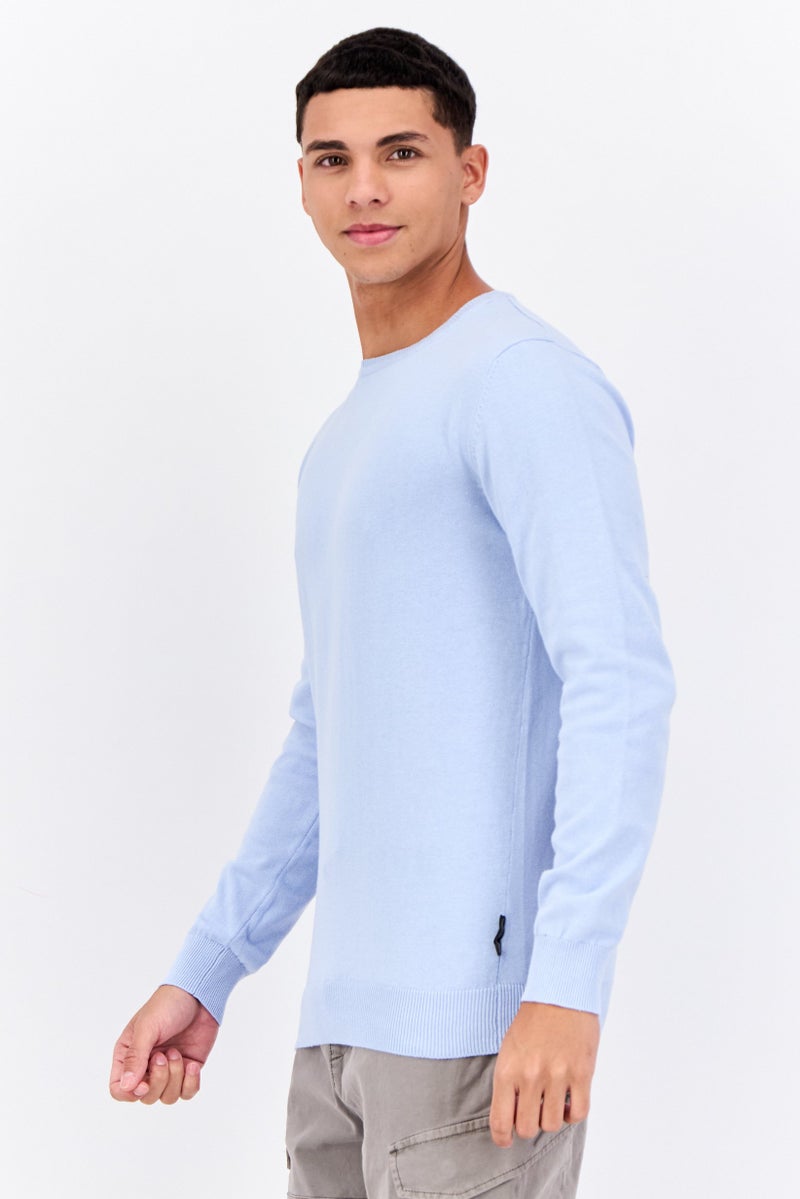 French Connection Men Crew Neck Knitted Sweater, Light Blue - Image 2